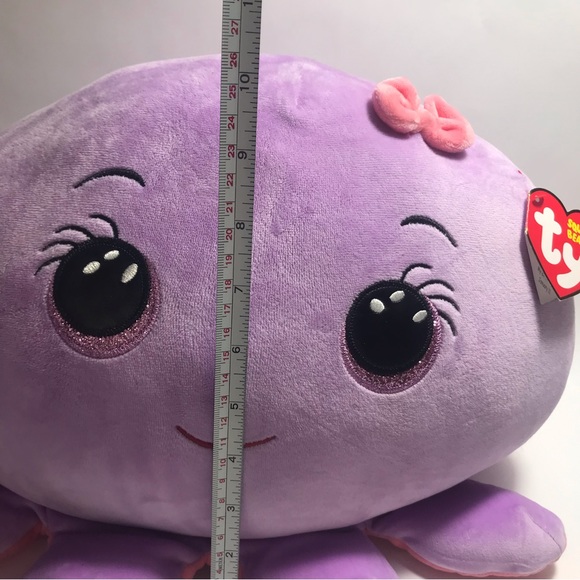 Ty Purple Plush Stuffed Animal Octavia Octopus Squishy Beanie 10" - Picture 12 of 12